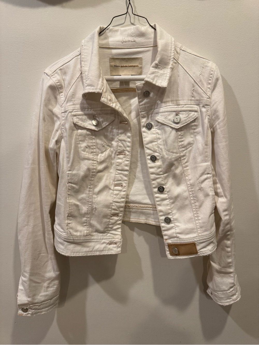 Pilcro and the Letterpress Off-White Denim Jacket - White